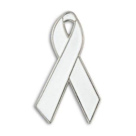     White Ribbon Pin