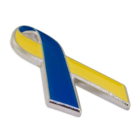     Blue and Yellow Down Syndrome Awareness Ribbon Pin