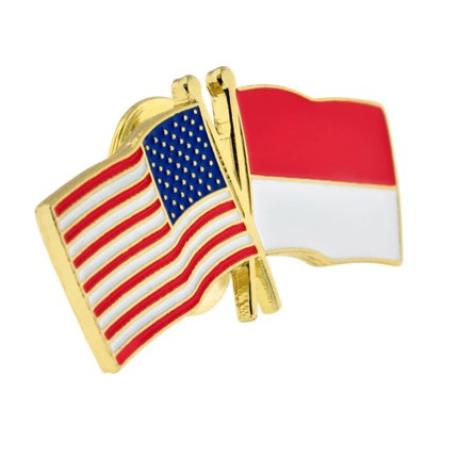     USA and Indonesia Flag Pin