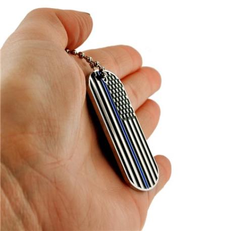     Thin Blue Line Dog Tag - Engravable