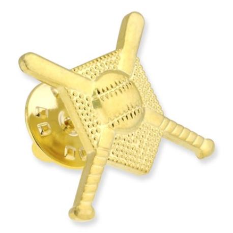     Gold Baseball Diamond Chenille Pin