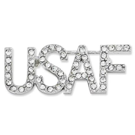     Rhinestone USAF Pin