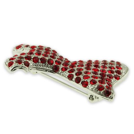     Rhinestone Red Dress Brooch