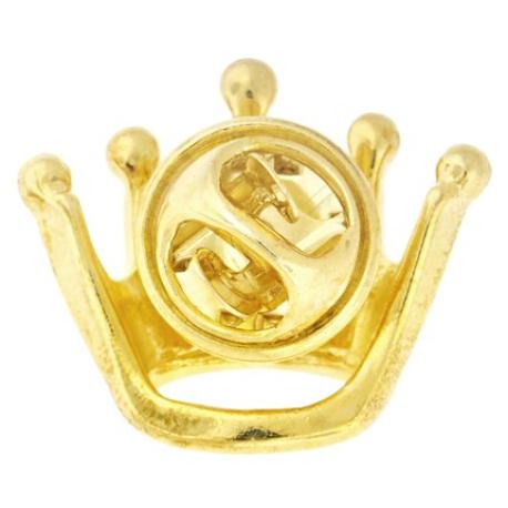     Gold Plated Rhinestone Crown Pin