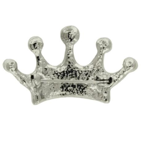     Large Silver Rhinestone Crown Pin