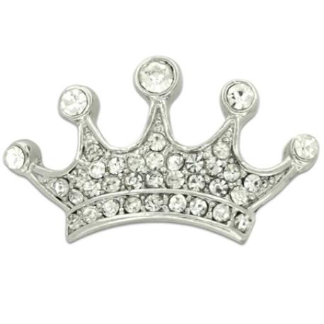     Large Silver Rhinestone Crown Pin