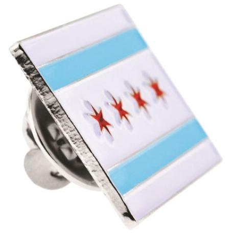     Rectangle Chicago Flag Pin