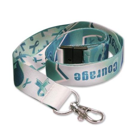     Teal Awareness Ribbon Lanyard