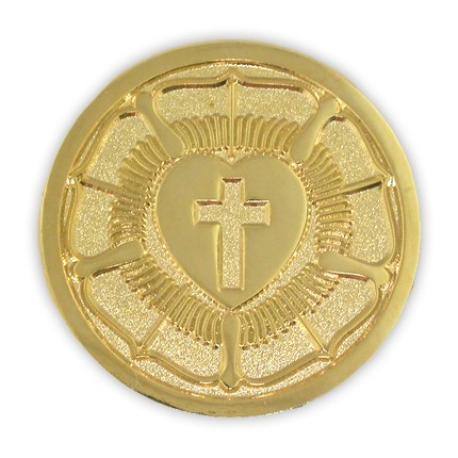     Religious Pin - Lutheran Seal, Rose