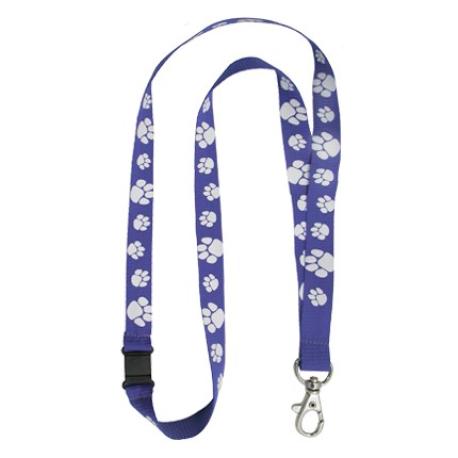     Paw Print Lanyard - Blue & White