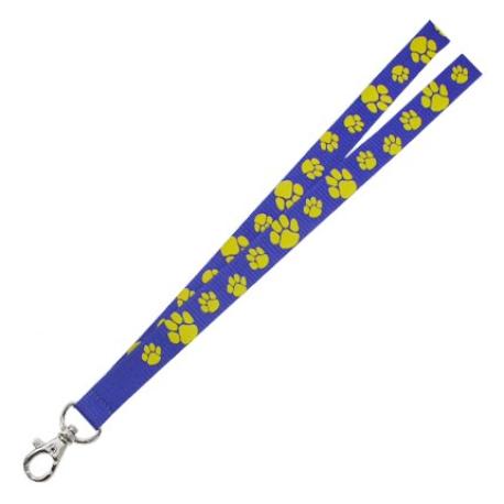     Paw Print Lanyard - Blue & Gold