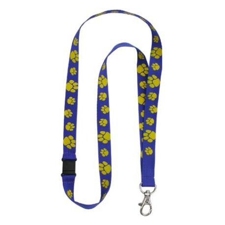     Paw Print Lanyard - Blue & Gold