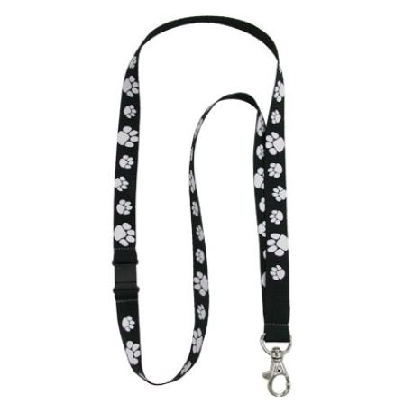     Paw Print Lanyard - Black