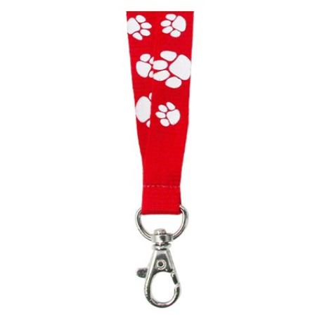     Paw Print Lanyard - Red & White