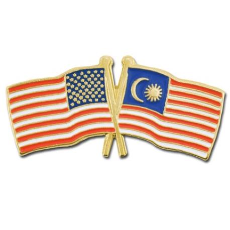     USA and Malaysia Flag Pin