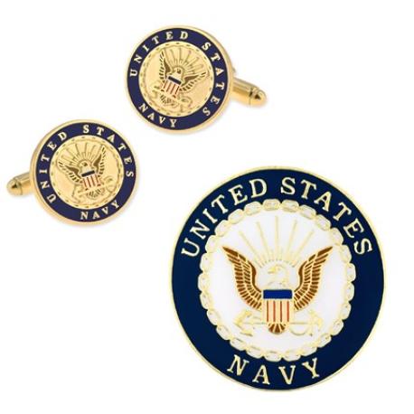     U.S. Navy Cufflinks and Pin Set