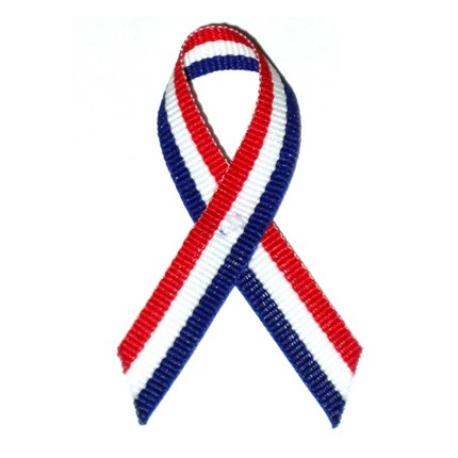     Flag  - Red/White/Blue Cloth Ribbon - 25 Pack