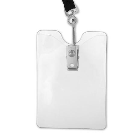     Small Vertical Badge Holder with Clip