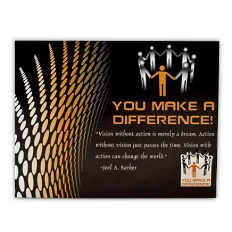     You Make a Difference Card and Pin