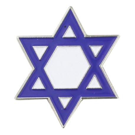     Blue & White Star of David Pin