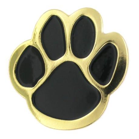     Black and Gold Paw Pin