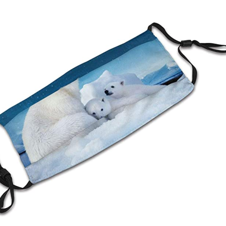     Animal Polar Bear Cover Printing Design Balaclava Bandanas Reusable Windproof Anti Dust Adjustable Earloops 