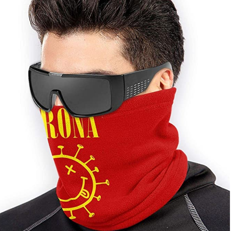     CHARLEP Covid 19 Smile Face Unisex Face Balaclava Mask Scarf Anti Dust Headband Neck Gaiter Cover Scarf Bandana