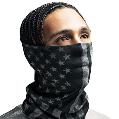     American Flag Face Mask Gaiter | America Flag Bandana for Men. Seamless Gaiter for Dust, Sun, Heat Protection